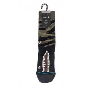 Stance Casual Crew Height Patterned Socks, Warbird Burgandy